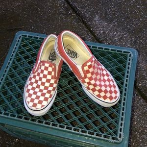 Checkered slip on vans